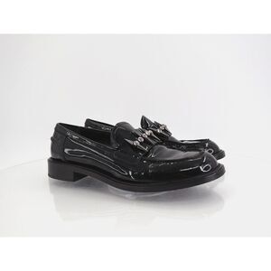 AGL Lola Spike Loafers Womens 38.5 8.5 Black Patent Leather Slip on Shoes